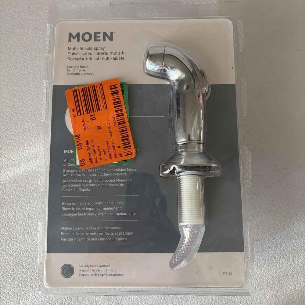 NEW SEALED Moen 179108 Universal Chrome Replacement Side Sprayer Chrome B276